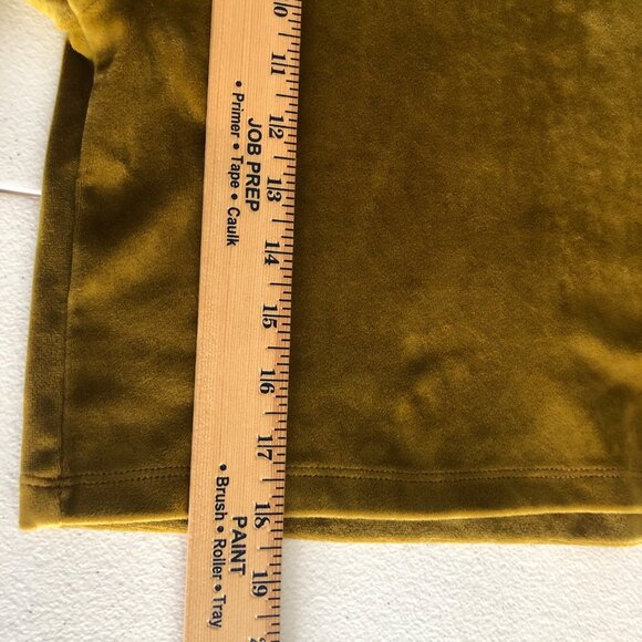 Double Zero Mystical Medium Olive Gold Velvety-Feel Long Sleeve Crop Top - Picture 11 of 13